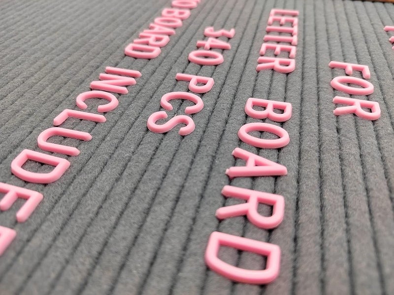 G GAMIT Felt Letter Board Letters Sets - Pre-cut 340pcs 3/4 Inch(0.75") Pink Letters with Canvas Bag(No Board Included) - Image 5